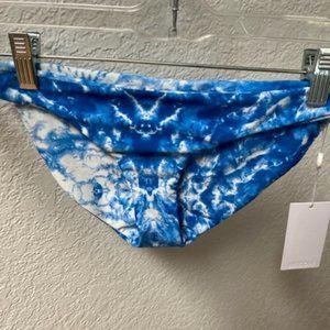 Mikoh Zuma Bikini Bottoms in Blue Tie Dye, Size Extra Small